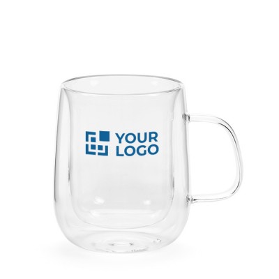 Taza de vidrio de borosilicato con doble pared 400ml