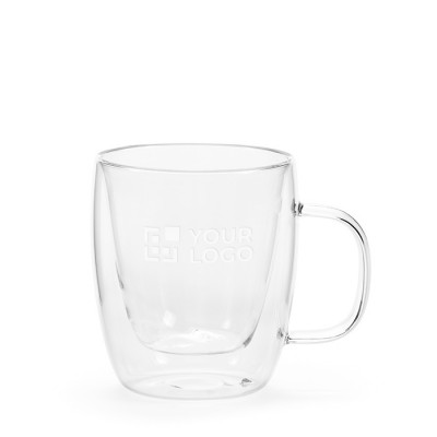 Taza de vidrio de borosilicato con doble pared 220ml