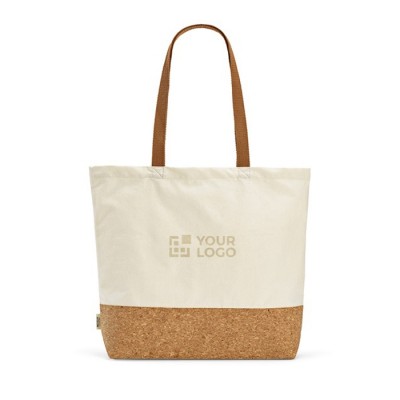 Bolsa de la compra de algodón reciclado con fondo de corcho 220 g/m2 vista principal