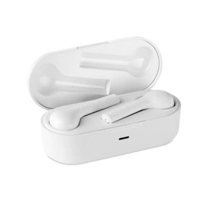 Set de 2 auriculares con bluetooth 5.0 color blanco