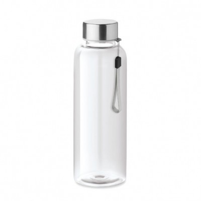 Botellas de agua personalizadas para empresas con cordón color transparente