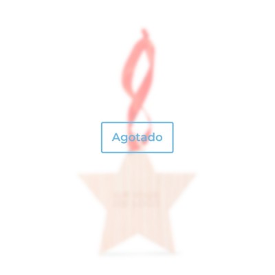 Estrella de madera con cinta roja - agotado