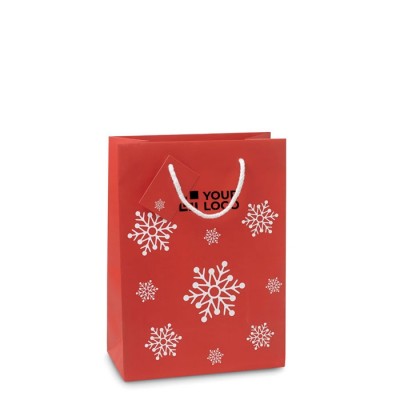 Bolsa con copos de nieve mediana con logotipo