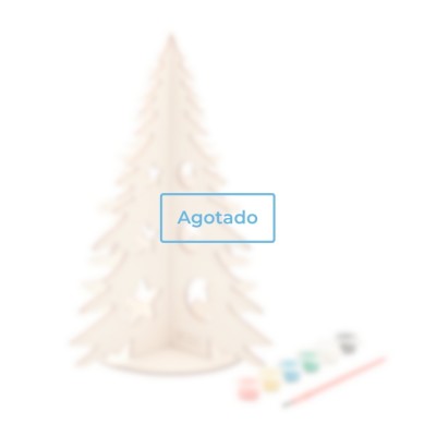 Árbol de madera con acuarelas y pincel color madera - agotado