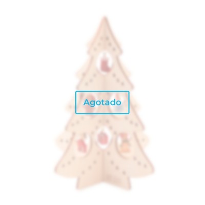 Pequeño árbol con decoraciones color madera vista principal - Agotado