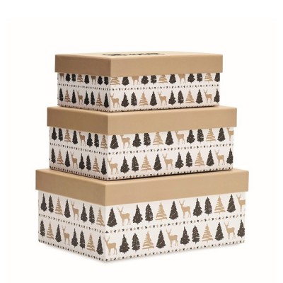 Set de tres cajas de papel para regalo