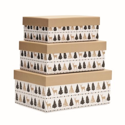 Set de tres cajas de papel para regalo