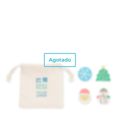 Set de 4 gomas para borrar estilo navideño con bolsa de algodón vista principal - Agotado