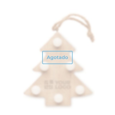 Árbol colgante navideño de madera con luces LED vista principal - Agotado