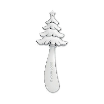 Cuchillo de queso de zinc con motivo de árbol navideño en mango