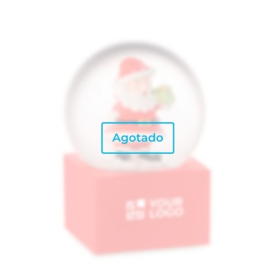 Bola de cristal pequeña con un Papá Noel dentro con base de poliresina color rojo vista de impresión - Agotado