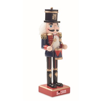 Colgate navideño de madera en forma del clásico Cascanueces grande