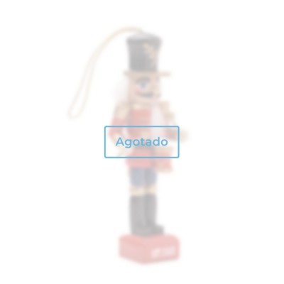 Colgate navideño de madera en forma del clásico Cascanueces pequeño color rojo vista de impresión - agotado