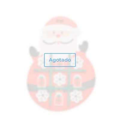 Juego de tres en raya de madera versión navideña en tablero de Santa color rojo vista de impresión - agotado