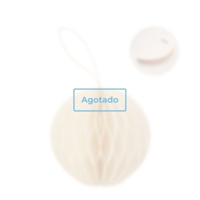 Adorno de papel plegable en forma de bola de Navidad personalizable color beige vista de impresión - agotado