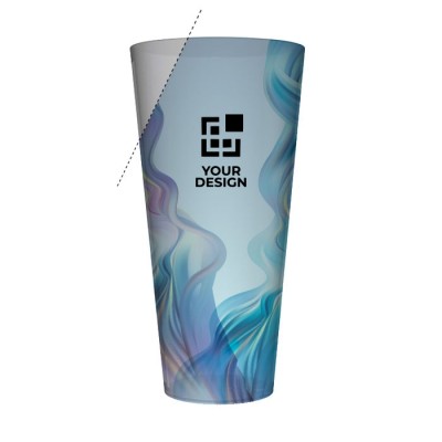 Vaso de plástico traslúcido reutilizable con bordes de 400ml