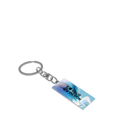 Llavero metálico rectangular personalizable a todo color en ambas caras