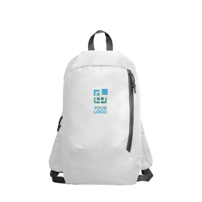 Mochila de poliéster con bolsillo frontal y asas ajustables