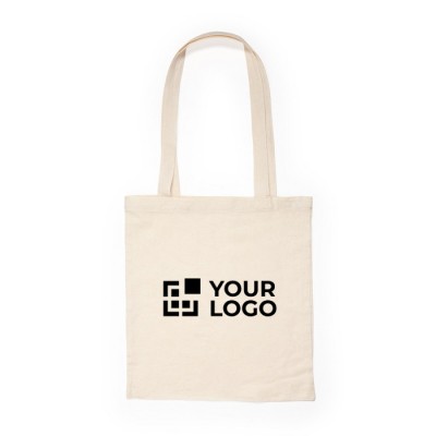 Bolsa de algodón en color natural con asas largas 180 g/m2
