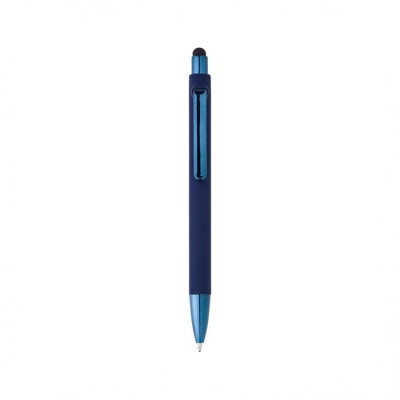 Bolígrafo lujoso con acabado mate y pintura brillante tinta azul color azul vista de impresión