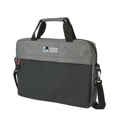 Maletín bicolor para portátil bicolor con doble asas 15'' color gris vista de impresión