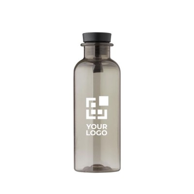 Botella de RPET con asa de goma y detalle de bambú 500ml