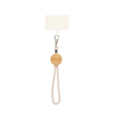 Pulsera y porta acreditaciones de cuerda de algodón y detalle en bambú