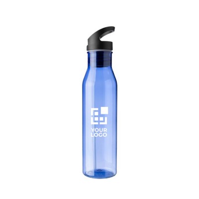 Botella de RPET con tapa negra que incluye boquilla plegable 730ml