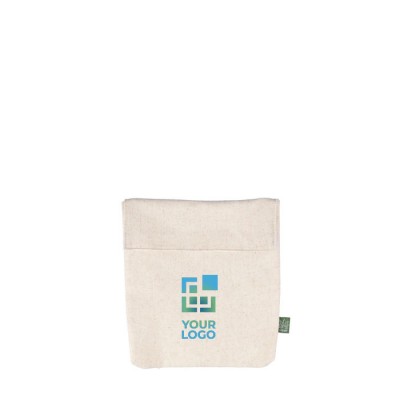 Bolsa térmica porta bocadillos de cáñamo con cierre de velcro 170 g/m2 color caqui vista de impresión