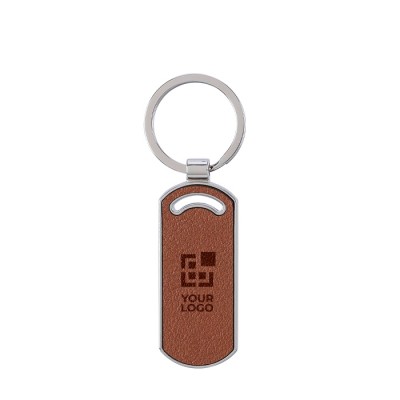Llavero rectangular de cuero reciclado para personalizar