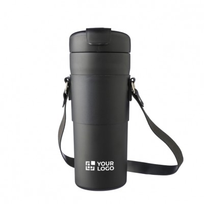 Botella térmica de acero inoxidable con funda y correa 730ml