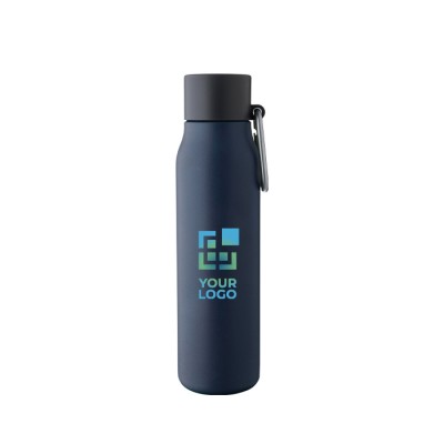 Botella térmica de acero inoxidable reciclado con mosquetón 600ml