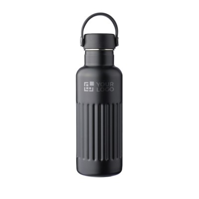 Botella de acero inoxidable reciclado tapa con asa de agarre 500ml