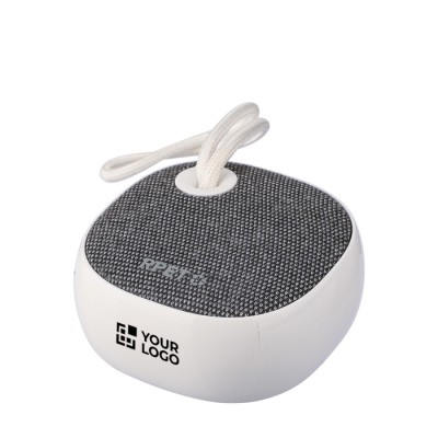 Altavoz inalámbrico con tela RPET en la parte superior y cordón 3W