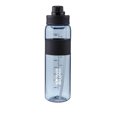 Botella de plástico con doble opción de beber por la tapa 900ml