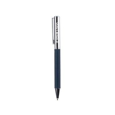 Bolígrafo roller giratorio de latón y RPET personalizable tinta azul