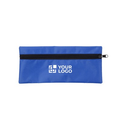 Clásico estuche escolar rectangular de poliéster con cremallera negra
