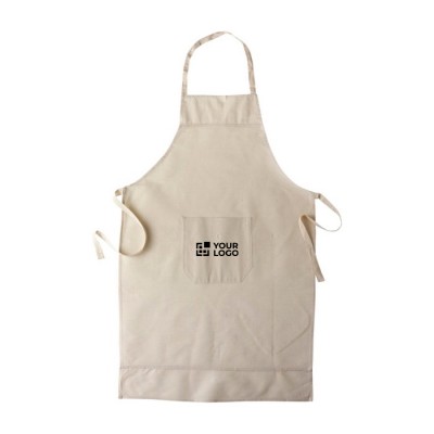 Delantal de algodón con un pequeño bolsillo central 145 g/m2