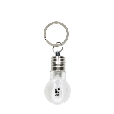 Llavero linterna en forma de bombilla de luz con luz blanca