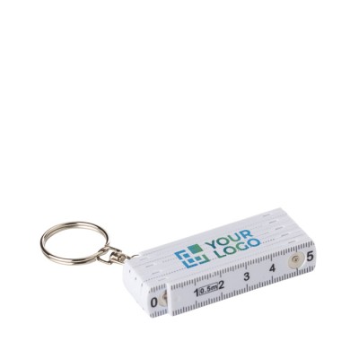 Regla de plástico plegable con mosquetón para usar como llavero