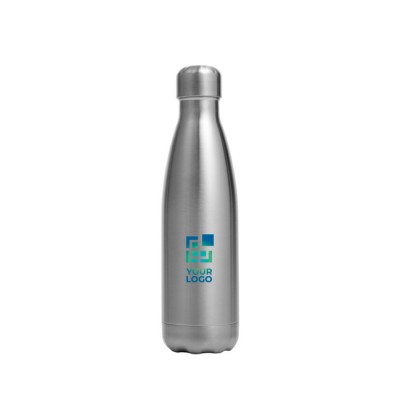 Botella de acero inoxidable con tapón a rosca plateado 650ml