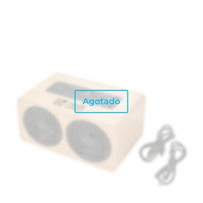 Altavoz de madera inalámbrico con dos altavoces color marrón primera vista - Agotado