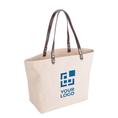 Bolsa personalizada de lino 260 g/m2 color beige vista principal