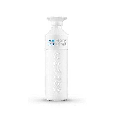 Botella publicitaria con función térmica color blanco vista principal