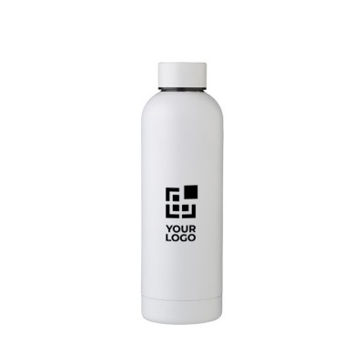 Botella térmica de acero reciclado acabado mate 500ml vista con logo