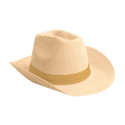 Sombrero de poliéster color marrón claro primera vista