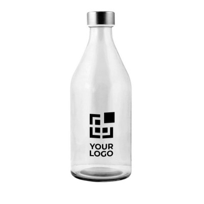 Botella agua de cristal con tapón de acero inoxidable sin BPA 650ml  PERSONALIZABLE, botella agua cristal 