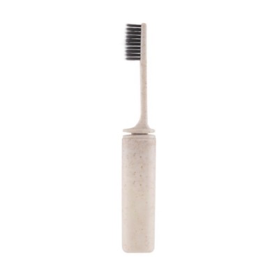 Cepillo de dientes antibacteriano color beige primera vista
