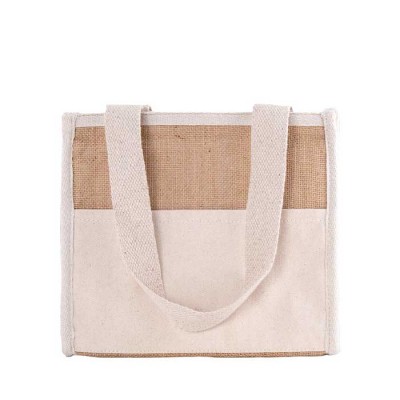 Bolsa nevera de yute y cierre de velcro