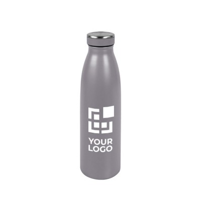 Botella térmica personalizada con goma color gris
